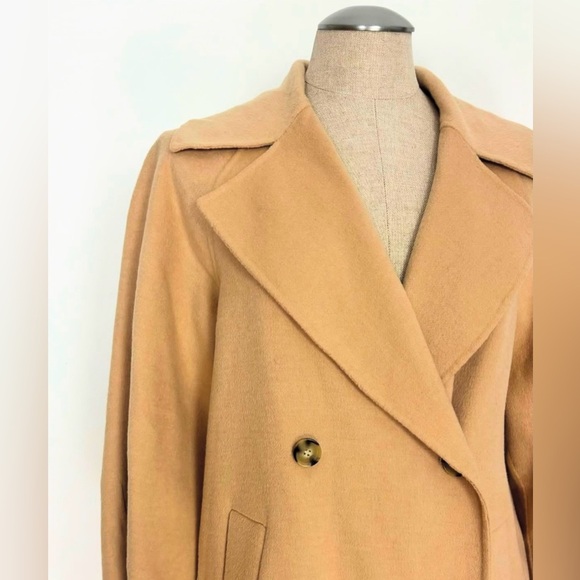 Zara Beige Double-Breasted Trench Coat - Picture 2 of 3